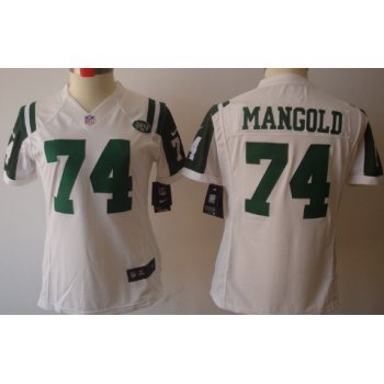 Nike New York Jets #74 Nick Mangold White Limited Womens Jersey