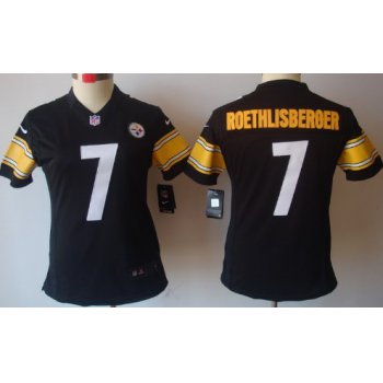 Nike Pittsburgh Steelers #7 Ben Roethlisberger Black Limited Womens Jersey