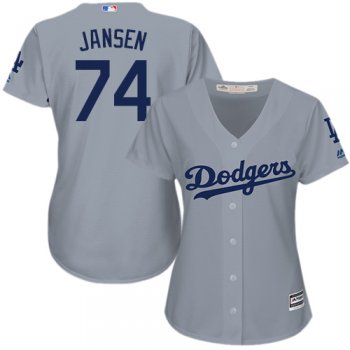 Dodgers #74 Kenley Jansen Grey Alternate Road Women's Stitched Baseball Jersey