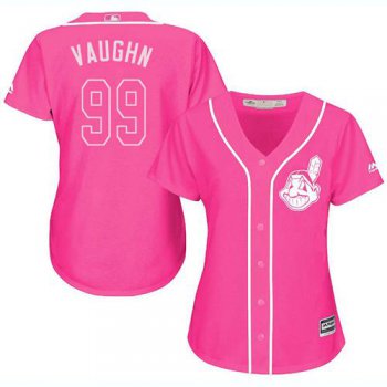 Indians #99 Ricky Vaughn Pink Fashion Women's Stitched Baseball Jersey