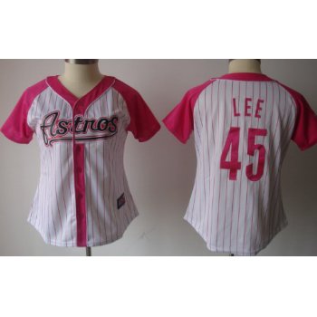 Houston Astros #45 Carlos Lee 2012 Fashion Womens by Majestic Athletic Jersey