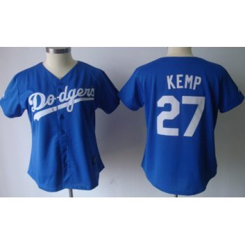 Los Angeles Dodgers #27 Matt Kemp Blue Womens Jersey