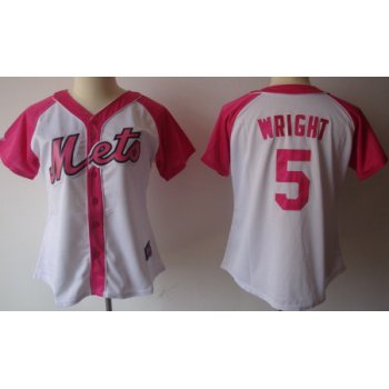 New York Mets #5 David Wright 2012 Fashion Womens by Majestic Athletic Jersey