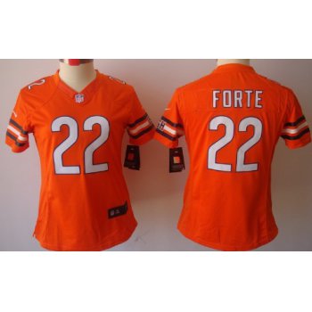 Nike Chicago Bears #22 Matt Forte Orange Limited Womens Jersey