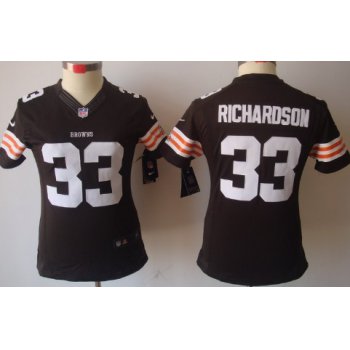 Nike Cleveland Browns #33 Trent Richardson Brown Limited Womens Jersey