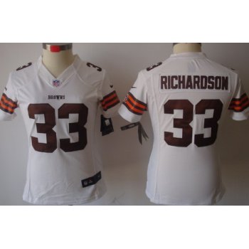 Nike Cleveland Browns #33 Trent Richardson White Limited Womens Jersey