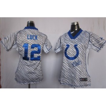 Nike Indianapolis Colts #12 Andrew Luck 2012 Womens Zebra Fashion Jersey