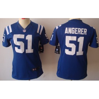 Nike Indianapolis Colts #51 Pat Angerer Blue Limited Womens Jersey
