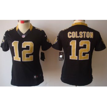 Nike New Orleans Saints #12 Marques Colston Black Limited Womens Jersey