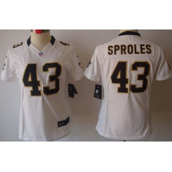 Nike New Orleans Saints #43 Darren Sproles White Limited Womens Jersey