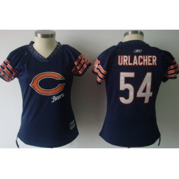 Chicago Bears #54 Brian Urlacher 2011 Blue Womens Field Flirt Fashion Jersey