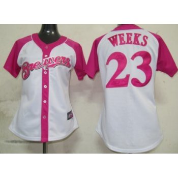 Milwaukee Brewers #23 Rickie Weeks 2012 Fashion Womens by Majestic Athletic Jersey
