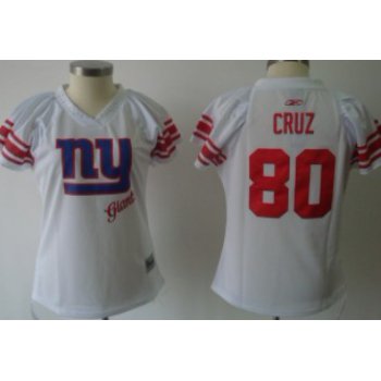 New York Giants #80 Victor Cruz 2011 White Womens Field Flirt Fashion Jersey