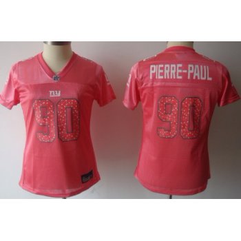 New York Giants #90 Jason Pierre-Paul Pink Womens Sweetheart Jersey