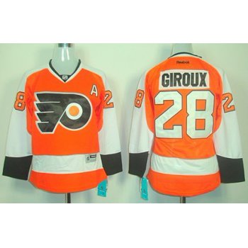 Philadelphia Flyers #28 Claude Giroux Orange Womens Jersey