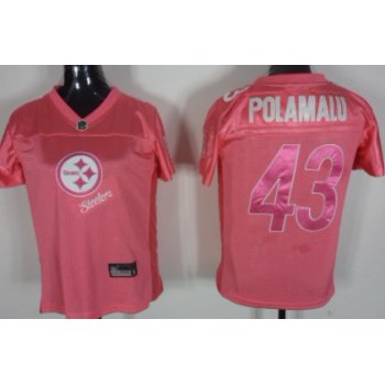 Pittsburgh Steelers #43 Troy Polamalu 2011 Pink Stitched Womens Jersey