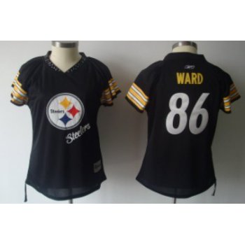 Pittsburgh Steelers #86 Hines Ward 2011 Black Womens Field Flirt Fashion Jersey