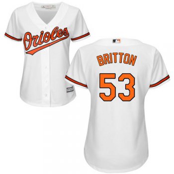 Orioles #53 Zach Britton White Home Women's Stitched Baseball Jersey