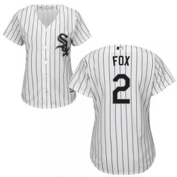 White Sox #2 Nellie Fox White(Black Strip) Home Women's Stitched Baseball Jersey
