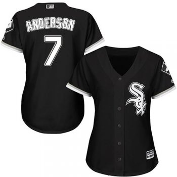 White Sox #7 Tim Anderson Black Alternate Women's Stitched Baseball Jersey
