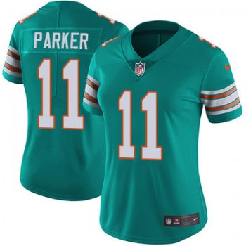Women's Nike Dolphins #11 DeVante Parker Aqua Green Alternate Stitched NFL Vapor Untouchable Limited Jersey