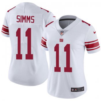 Women's Nike Giants #11 Phil Simms White Stitched NFL Vapor Untouchable Limited Jersey