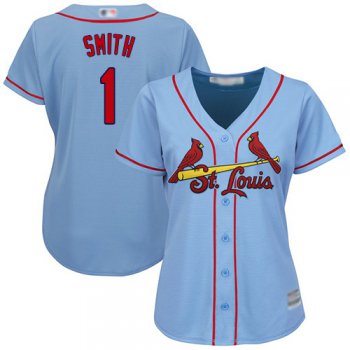 Cardinals #1 Ozzie Smith Light Blue Alternate Women's Stitched Baseball Jersey