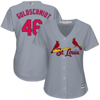 Cardinals #46 Paul Goldschmidt Grey Road Women's Stitched Baseball Jersey