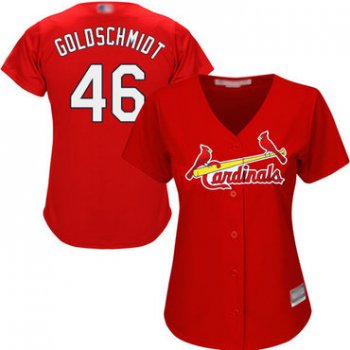 Cardinals #46 Paul Goldschmidt Red Alternate Women's Stitched Baseball Jersey