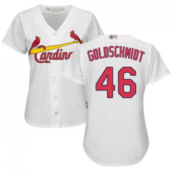 Cardinals #46 Paul Goldschmidt White Home Women's Stitched Baseball Jersey