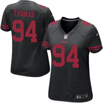 Nike 49ers #94 Solomon Thomas Black Alternate Women's Stitched NFL Elite Jersey