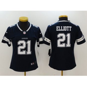 Women's Dallas Cowboys #21 Ezekiel Elliott Navy Blue 2017 Vapor Untouchable Stitched NFL Nike Limited Jersey