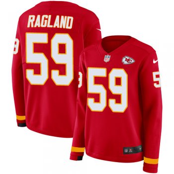Nike Chiefs #59 Reggie Ragland Red Team Color Women's Stitched NFL Long Sleeve Jersey
