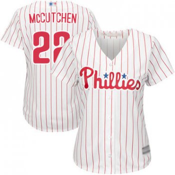 Philadelphia Phillies #22 Andrew McCutchen White(Red Strip) Home Women's Stitched Baseball Jersey