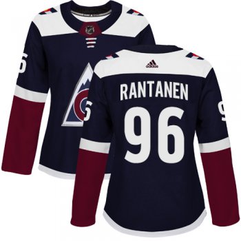 Women's Adidas Avalanche #96 Mikko Rantanen Navy Alternate Authentic Stitched NHL Jersey