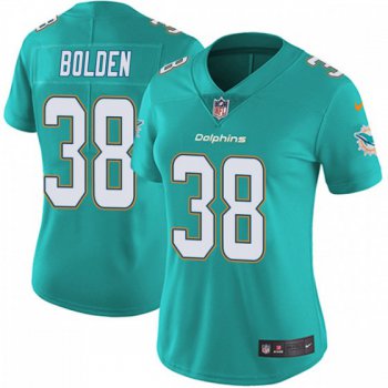 Women's Miami Dolphins #38 Brandon Bolden Nike Limited Team Color Vapor Untouchable Aqua Jersey