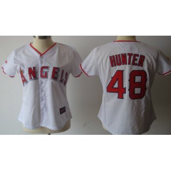 LA Angels of Anaheim #48 Toril Hunter White With Red Womens Jersey
