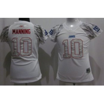New York Giants #10 Eli Manning White Womens Field Flirt Fashion Jersey