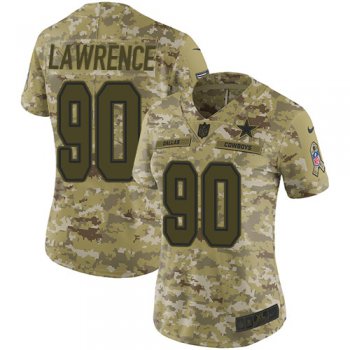 Nike Cowboys #90 Demarcus Lawrence Camo Women's Stitched NFL Limited 2018 Salute to Service Jersey