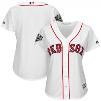 Women's Boston Red Sox Blank Majestic White 2018 World Series Cool Base Team Jersey