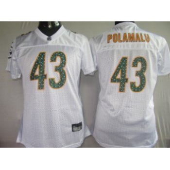 Pittsburgh Steelers #43 Polamalu White Womens Sweetheart Jersey