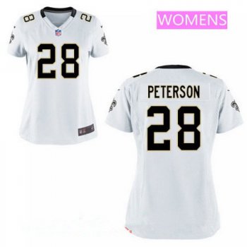 Women's New Orleans Saints #28 Adrian Peterson Nike White Game Jersey