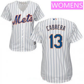 Women's New York Mets #13 Asdrubal Cabrera White Home Stitched MLB Majestic Cool Base Jersey