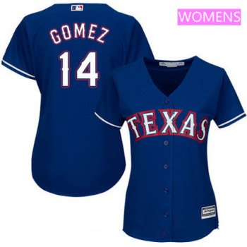 Women's Texas Rangers #14 Carlos Gomez Royal Blue Alternate Stitched MLB Majestic Cool Base Jersey