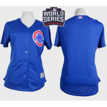 Cubs Blank Blue Alternate 2016 World Series Bound Women's Stitched MLB Jersey