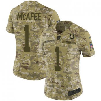 Nike Colts #1 Pat McAfee Camo Women's Stitched NFL Limited 2018 Salute to Service Jersey