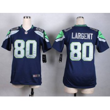 Women's Seattle Seahawks #80 Steve Largent Nike Navy Blue Game Jersey