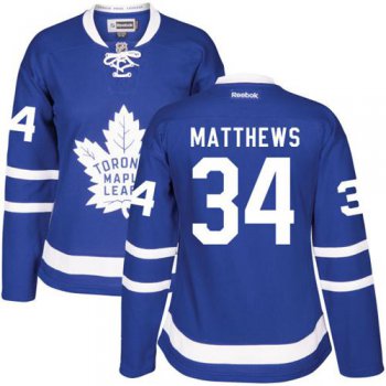 Women's Toronto Maple Leafs #34 Auston Matthews Royal Blue Home Stitched NHL 2016-17 Reebok Hockey Jersey