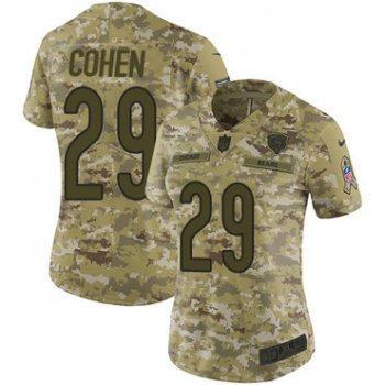 Nike Bears #29 Tarik Cohen Camo Women's Stitched NFL Limited 2018 Salute to Service Jersey