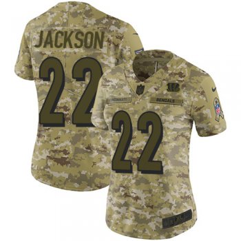 Nike Bengals #22 William Jackson Camo Women's Stitched NFL Limited 2018 Salute to Service Jersey